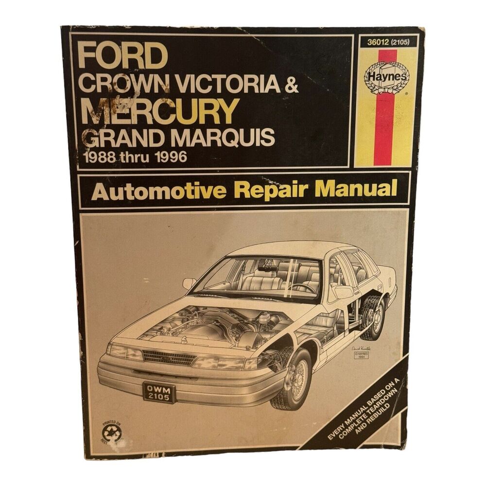 Haynes 36012 Repair Manual 1988 -1996 Ford Crown Victoria Mercury Grand Marquis
